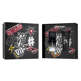Kit Coffret 212 VIP Black Masculino EDP 100ml + Shower Gel  100ml