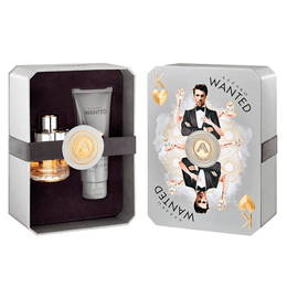 Kit Coffret Azzaro Wanted EDT 50ml + Shampoo para Cabelo e Corpo 100ml