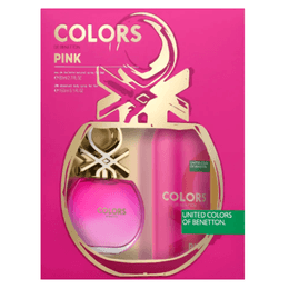 Kit Coffret Benetton Colors Pink Feminino EDT 80ml + Desodorante