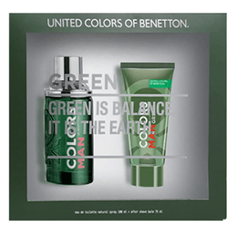 Kit Coffret Benetton Colors Man Green Masculino EDT + Pós Barba
