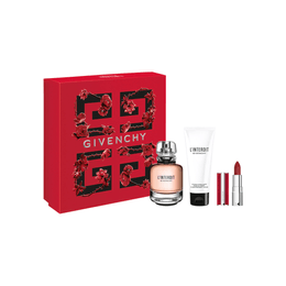 Givenchy L'Interdit EDP 80Ml + Body Lotion 75Ml + Batom Mini Le Rouge Deep Velvet 37