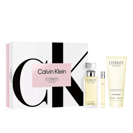 Kit Coffret Calvin Klein Eternity EDP 100ml + Body Lotion 200ml + Travel Size 10ml