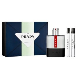 Kit Coffret Prada Luna Rossa Carbon EDT 100ml + 2 Travel Size 10ml