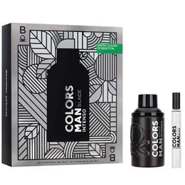 Kit Coffret Benetton Colors Man Black Intenso EDP 100ml + Travel Size 10ml
